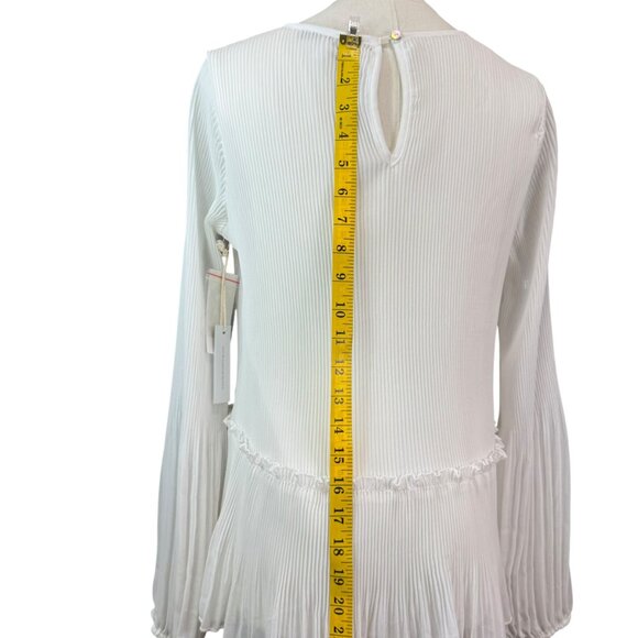 Fever White Pleated Peplum Blouse – Size XS – Romantic & Flowy - NWT - Picture 8 of 8